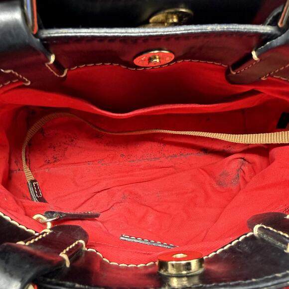 Dooney & Bourke Ostrich Embossed Leather Satchel Crossbody Gray Bag - Picture 4 of 16